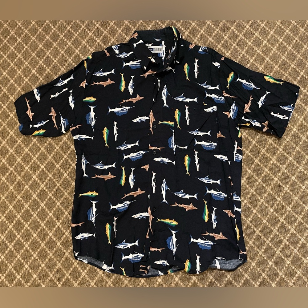 Men's United Black Fish Print Shirt